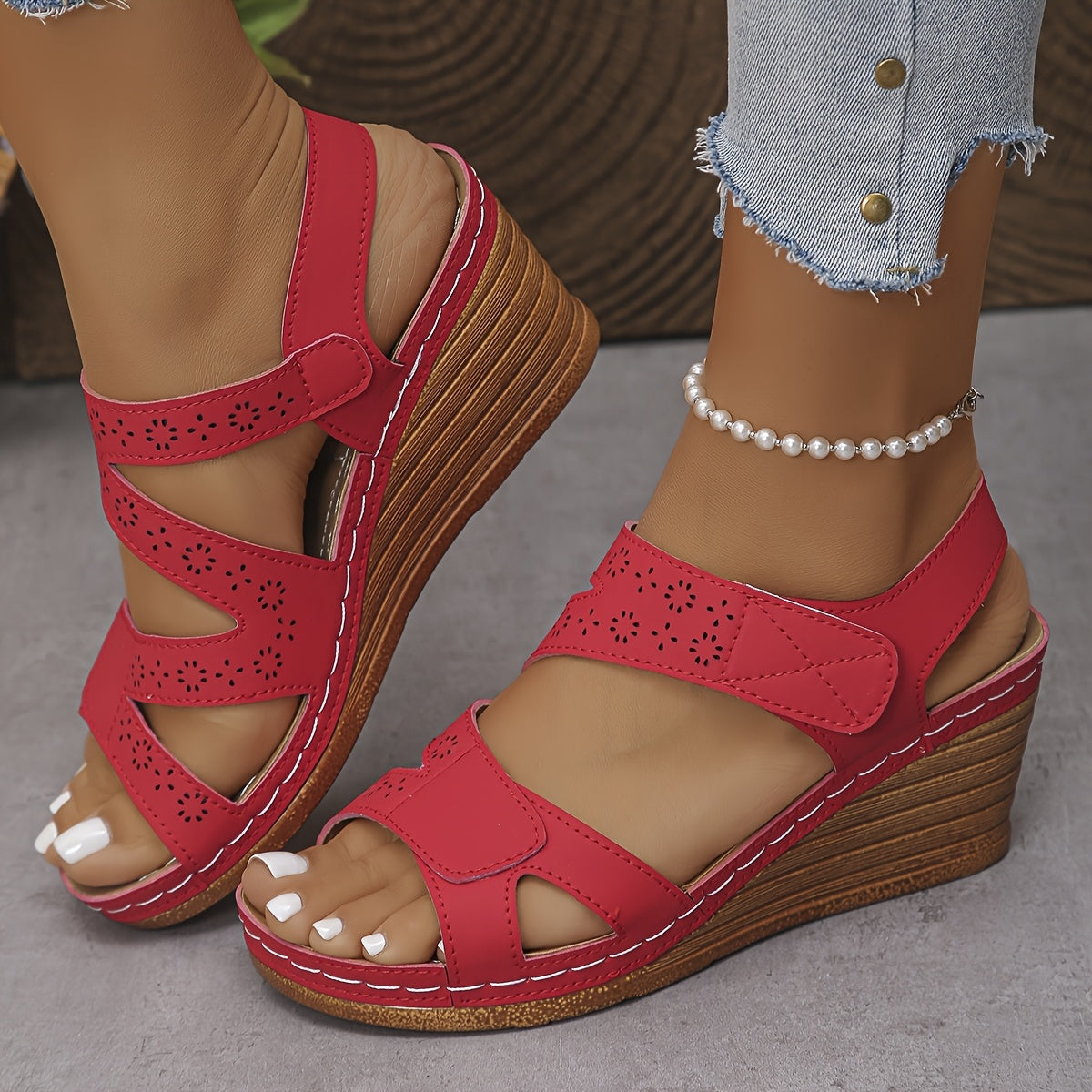 Happy™ ComfySandals: Pålidelig Støtte Ergonomiske Comfy Wedge Sandaler