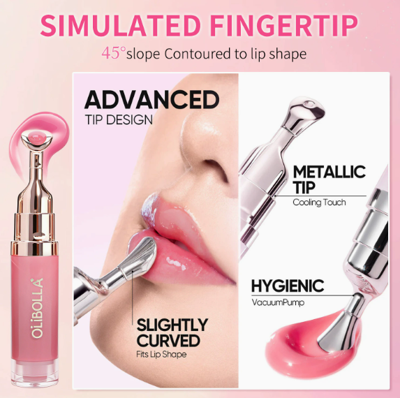 Volumen-lipgloss med kølende metalspids