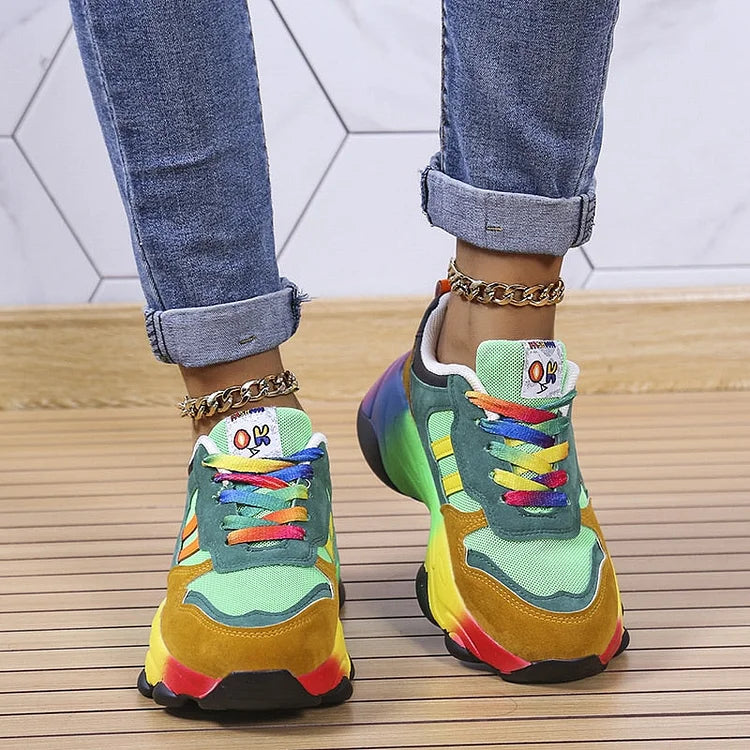 Mille regnbue-sneakers med polstret sål – produktbillede 8