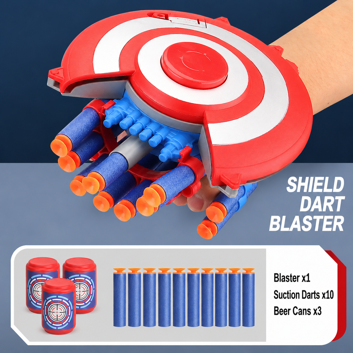 Kletshuts™ ShieldBlaster: Dart Skjold Launcher Hurtig Affyrings Håndledsmonteret Blaster Legetøj