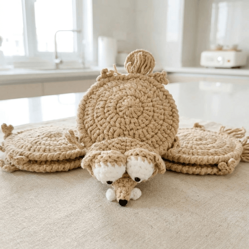 Globetrek° CrochetCoaster  1+1 GRATIS: Sjov Hækle Egern Coaster