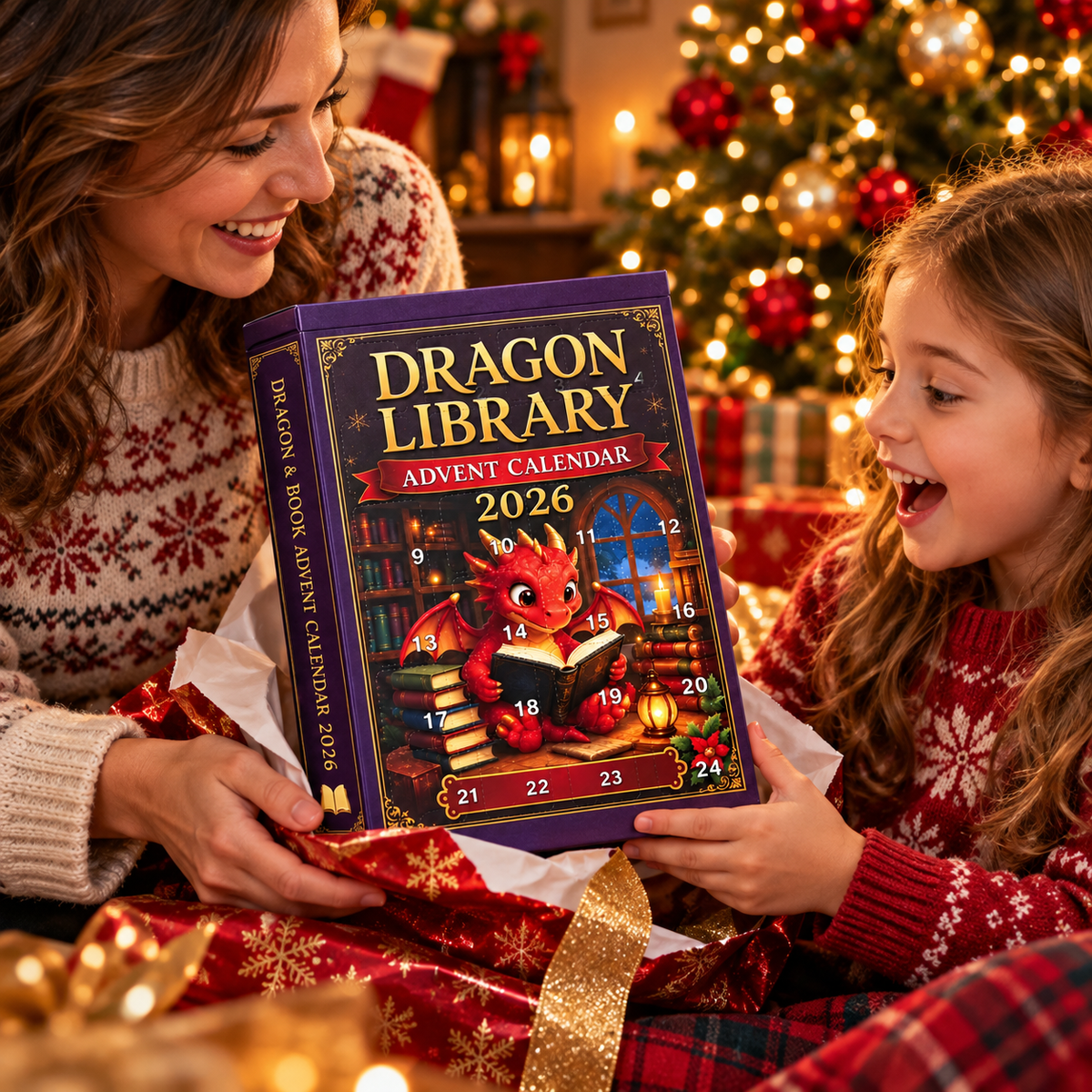 Kletshuts™ DragonAdvent - 24 Dages Juleoverraskelse 2D Drage Adventskalender