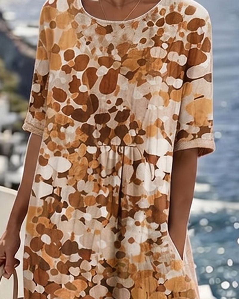 Icone™ PocketDress: Afslappet, Flagrende, Løs Kjole Med Print Og Lommer