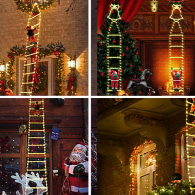 Ledsen™ ChristmasLadder: Holdbar Udendørs LED Jul Stige Lys Visning
