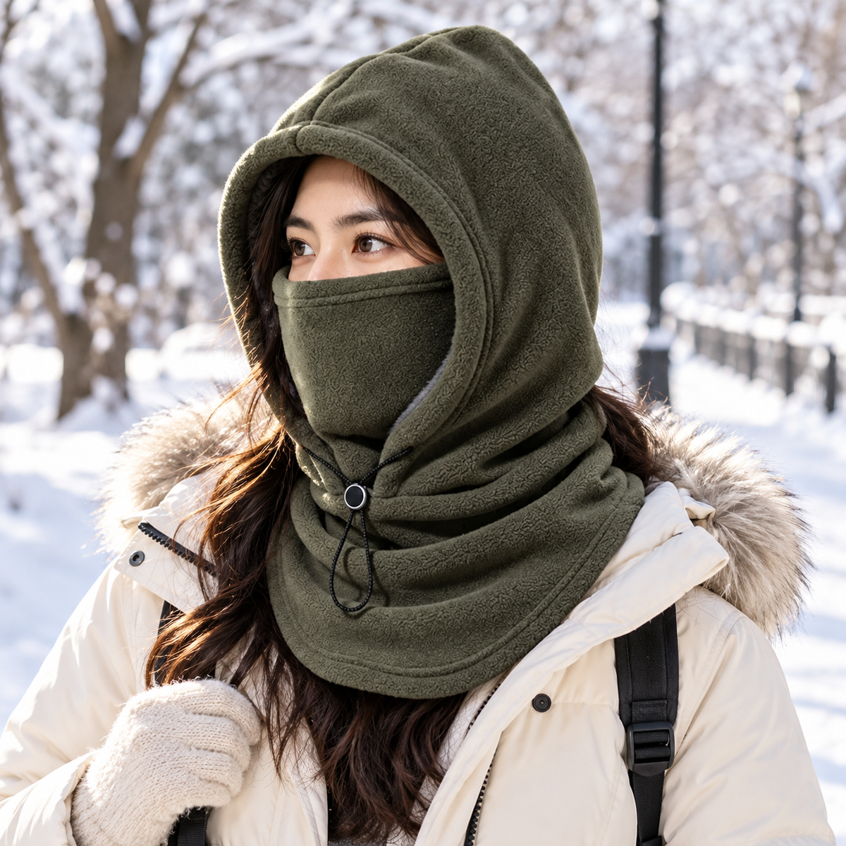 Icone™ WinterHood - Justerbar Pasform Komfortabel Vinter Ansigtsovertæk Og Hætte