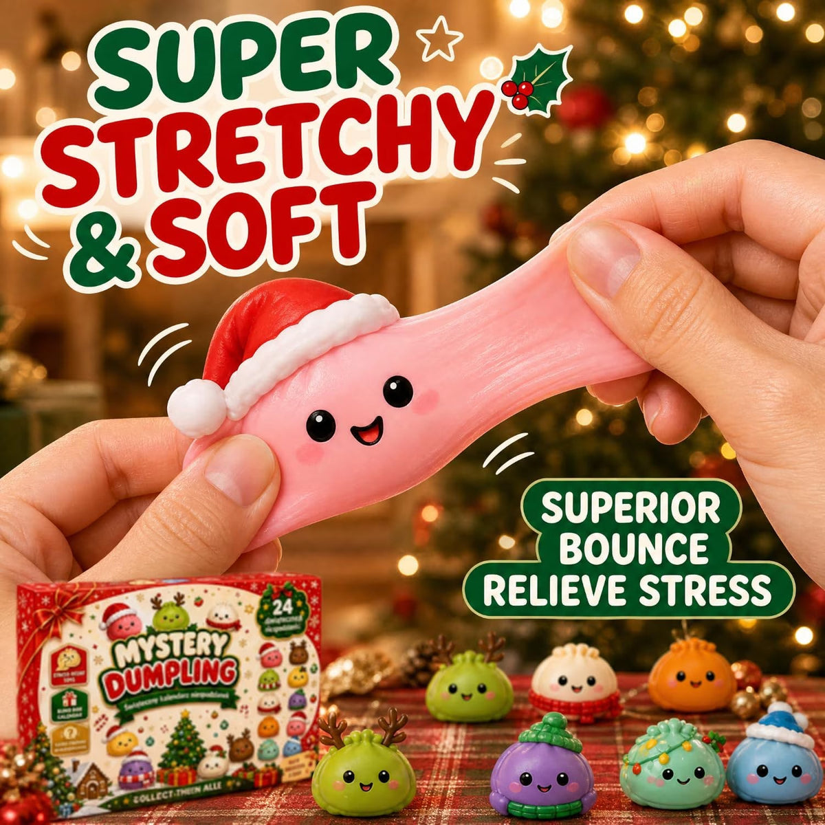 Kletshuts™ SquishyAdvent: Mini Squishy Overraskelser Dumpling Julekalender