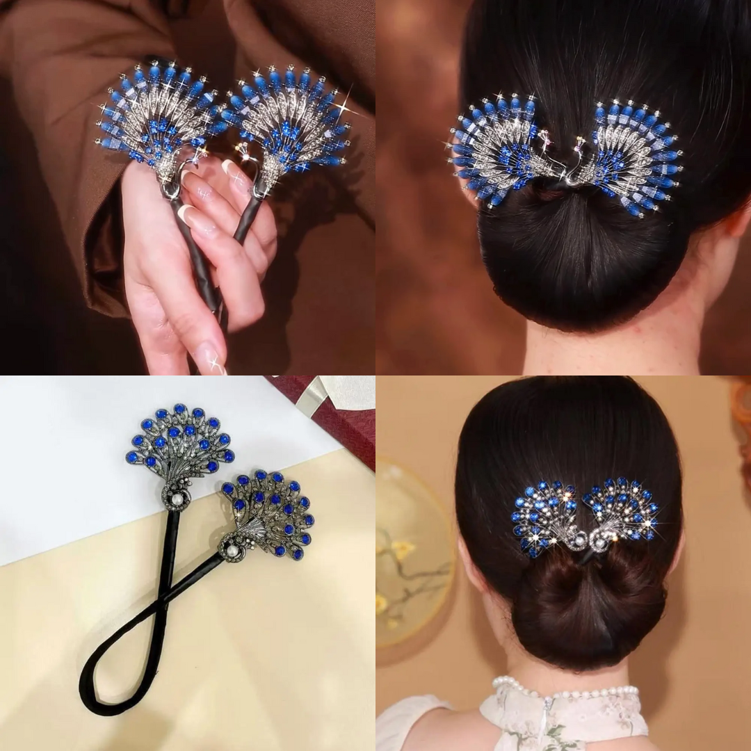 Rose® HairTie 1+1 GRATIS: Stilfuld Hårbånd Elegant Vintage Krystal Hestehale Twist Holder
