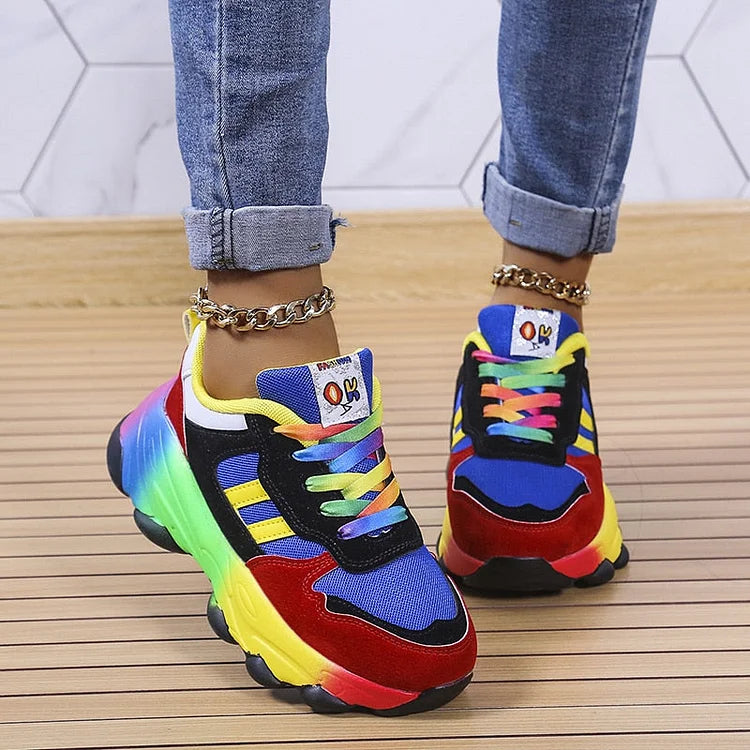 Mille regnbue-sneakers med polstret sål – produktbillede 7