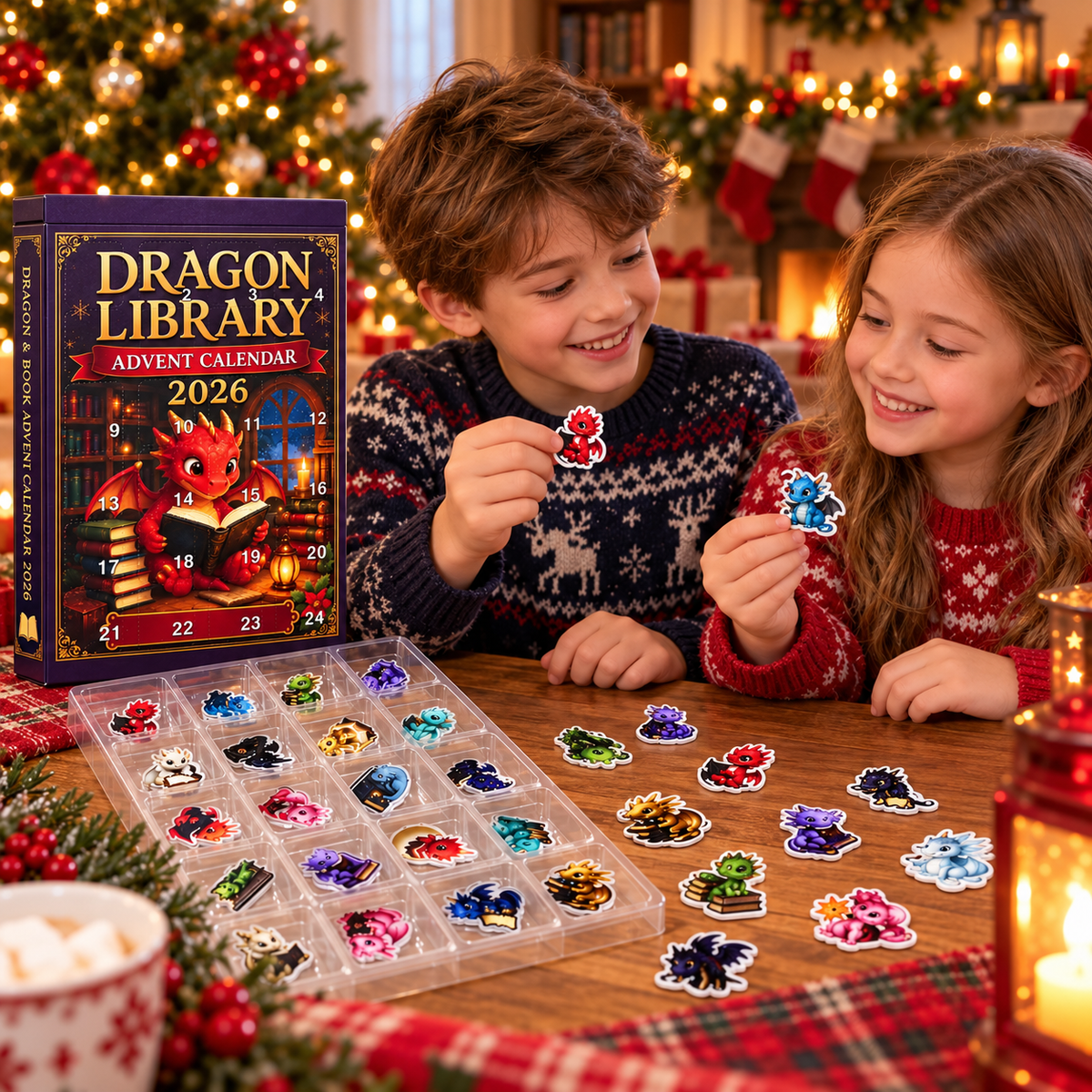Kletshuts™ DragonAdvent - 24 Dages Juleoverraskelse 2D Drage Adventskalender