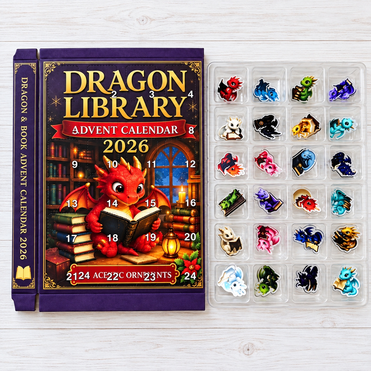 Kletshuts™ DragonAdvent - 24 Dages Juleoverraskelse 2D Drage Adventskalender