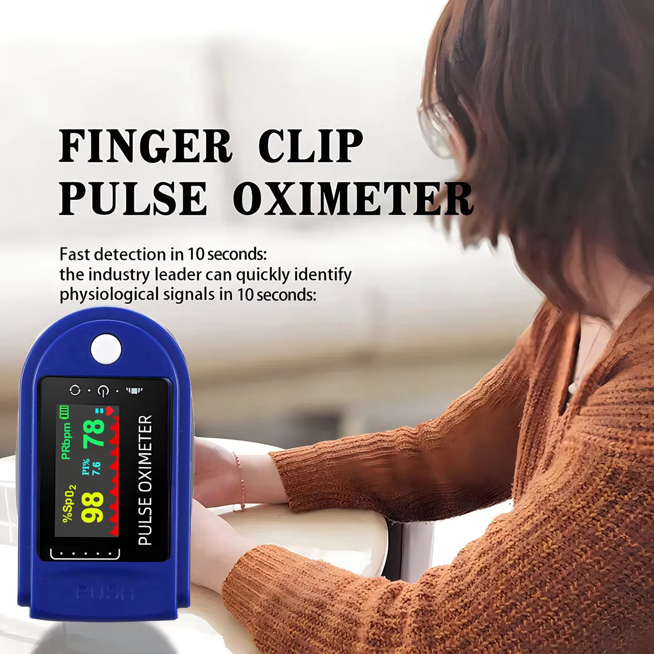 Højpræcis finger pulsoximeter – iltmætning & pulsmåler (ikke-invasiv)
