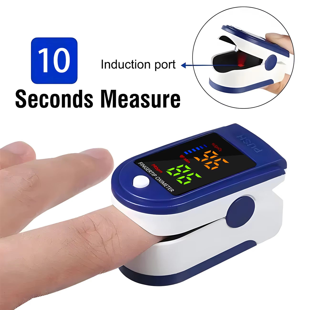 Målesæt med fingerpulsoximeter og DS-6 blodsukkermåler