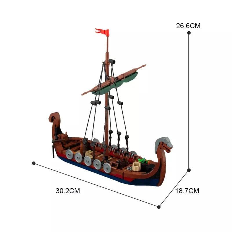 Vikingeskib Drakkar – dekorativ fantasyfigur
