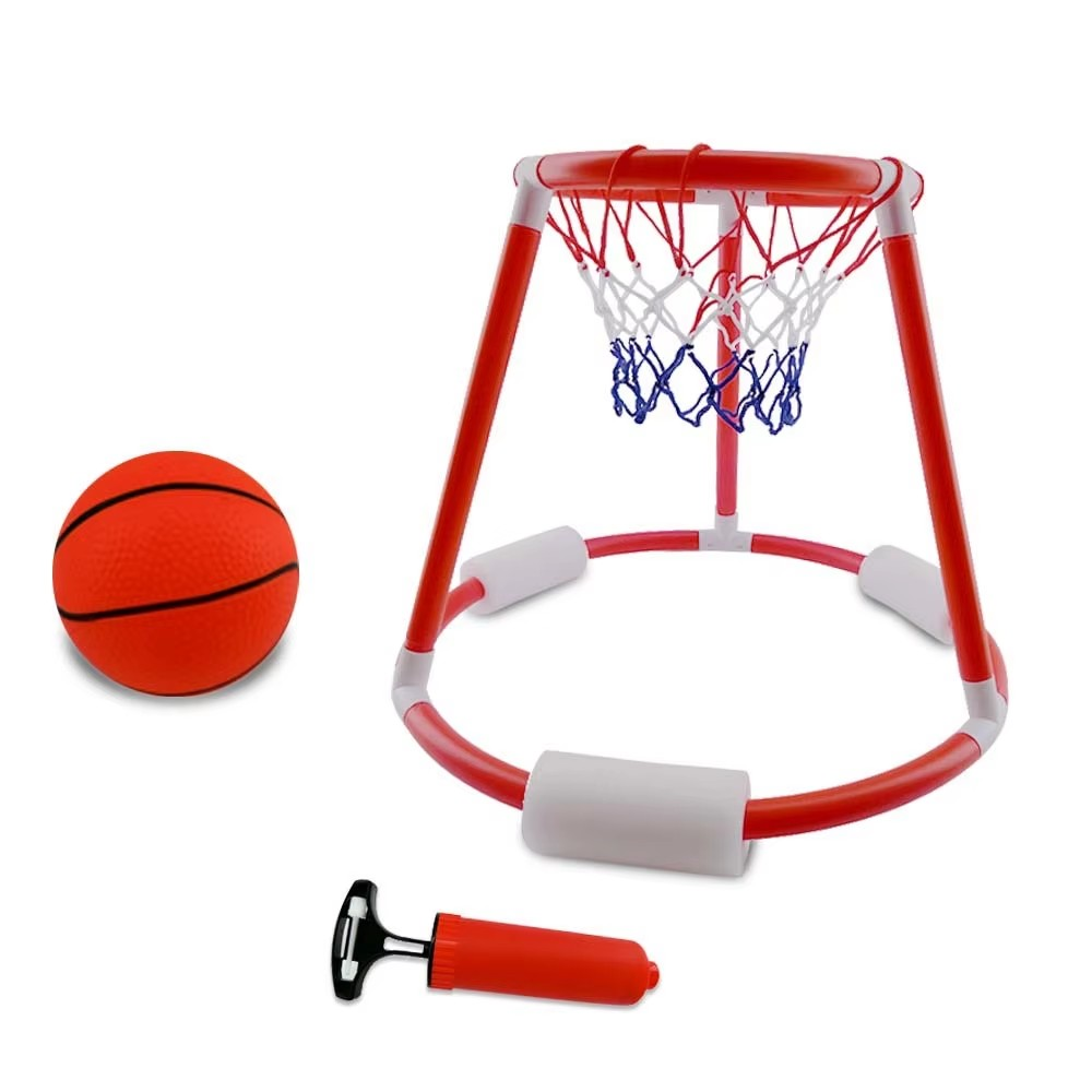 Kletshuts™ FloatingDunk: Oppustelig Hoop Flydende Pool Basketball Dunk Sæt Legetøj