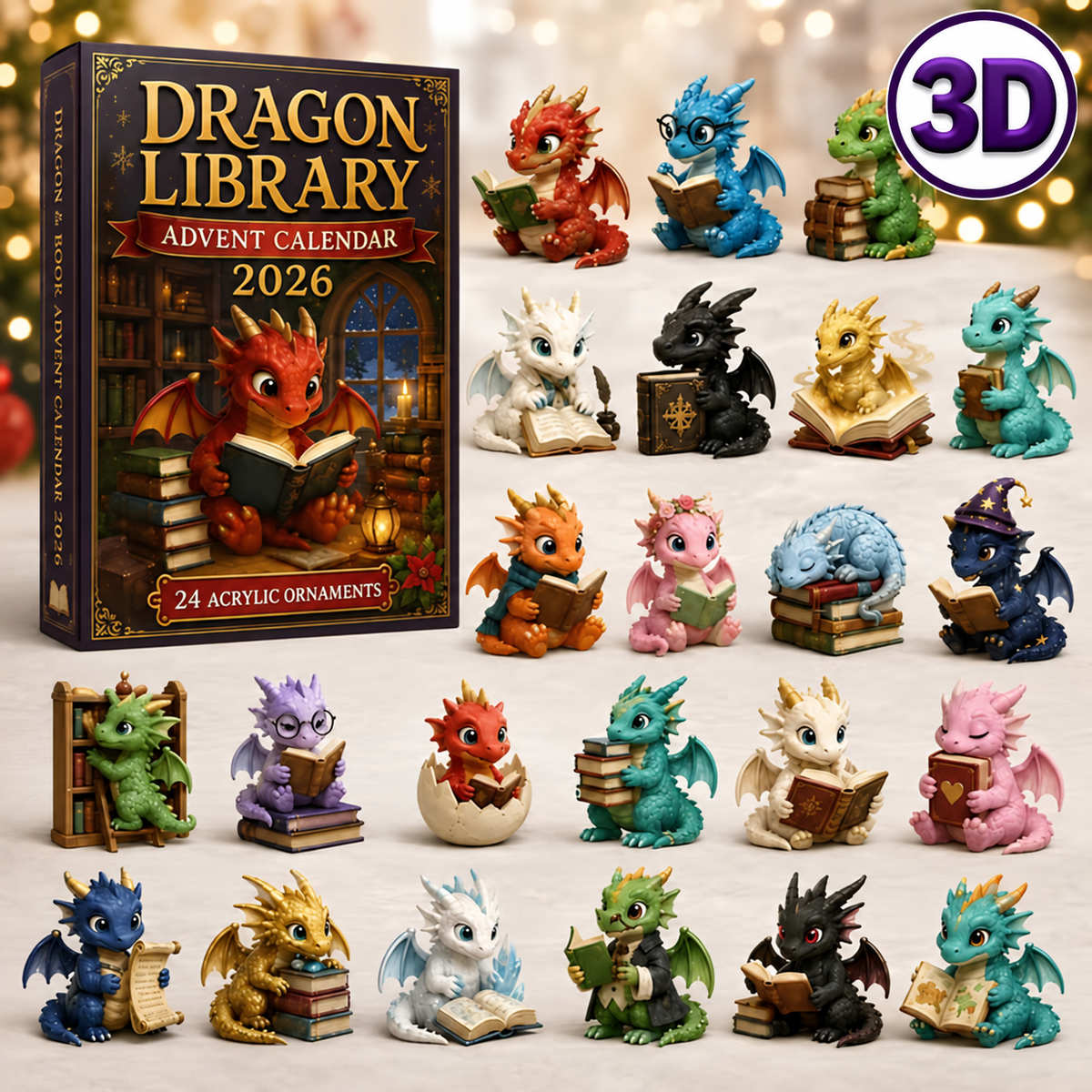 Kletshuts™ DragonAdvent - 24 Dages Juleoverraskelse 2D Drage Adventskalender