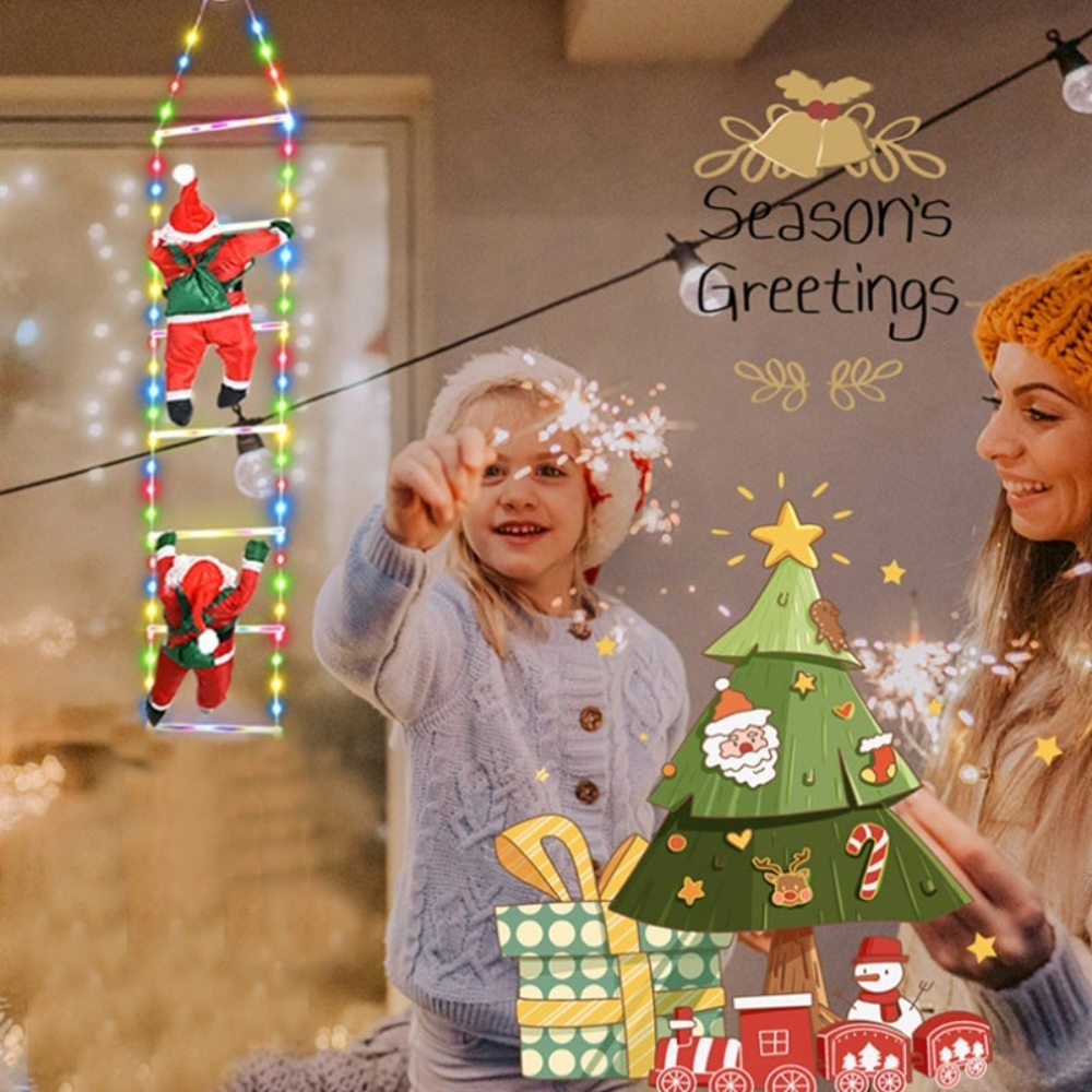 Ledsen™ ChristmasLadder: Holdbar Udendørs LED Jul Stige Lys Visning
