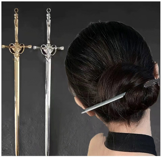 Rose® SwordHairpin 2+2 GRATIS: Gotisk Stil Sværd Hårknop Nål Tilbehør