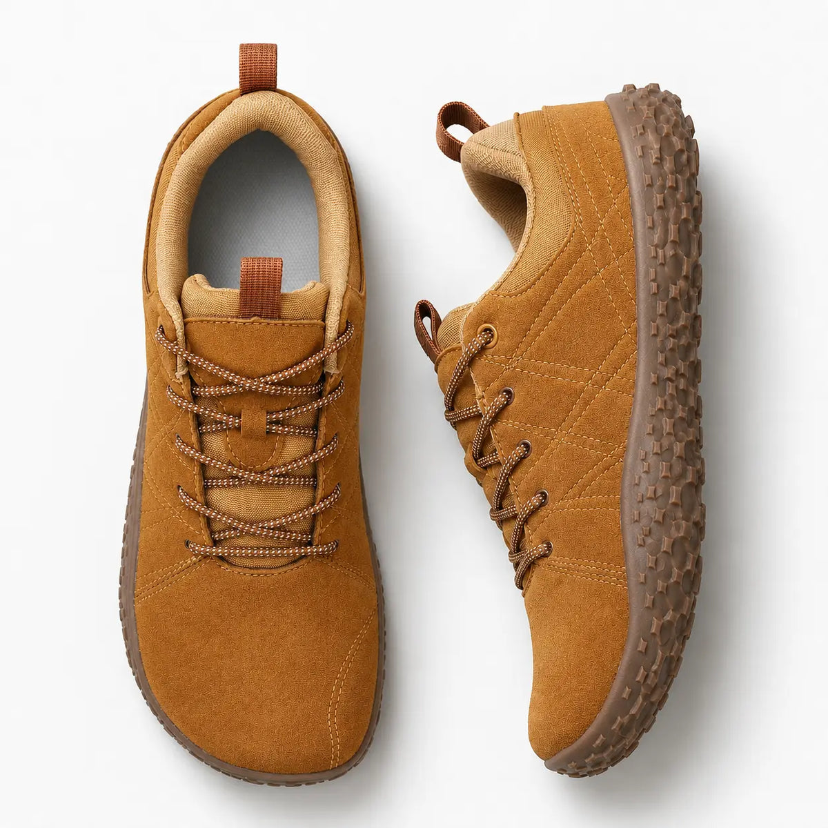 Ortopædiske barfodsvandresneakers i ruskind med bred tåboks – unisex