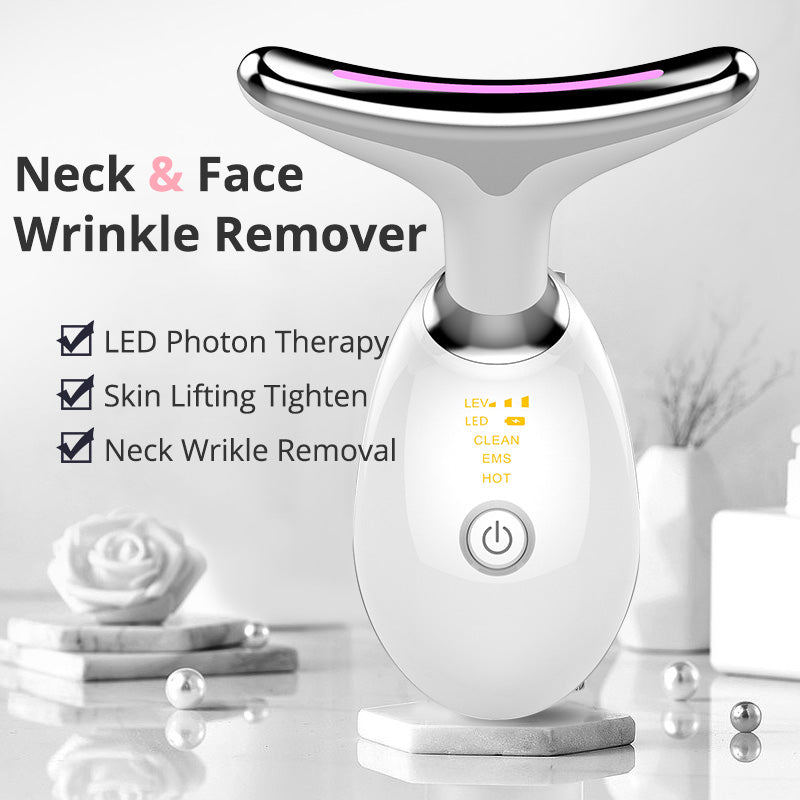 SkinMassager - Ansigt Og Nakke Hudløftningsmassageapparat Og Fastgørende Skønhedsværktøj