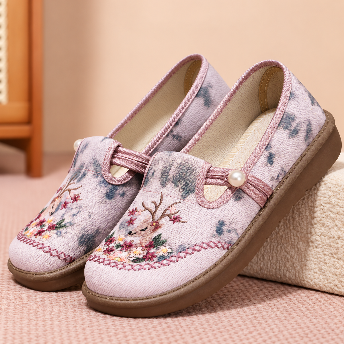 Happy™ EmbroideredLoafers: Komfortable Elegante Broderede Mønster Loafers