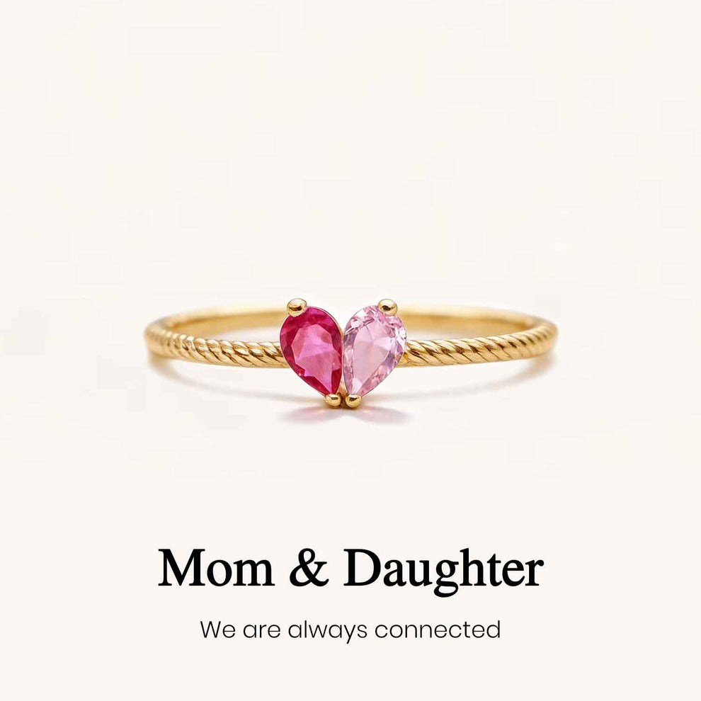 Jewelance™ HeartBirthstone - Tilpasset Mini Hjerte Fødselssten Justerbar Mode Ring