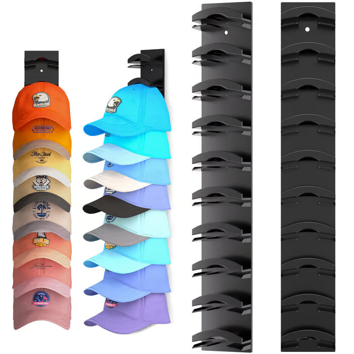 GlideHold® HatOrganizer 1+1 GRATIS: Væg Monteret Hat Arrangør Rack