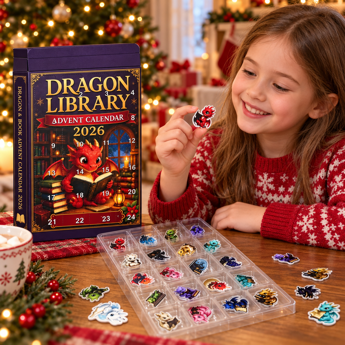 Kletshuts™ DragonAdvent - 24 Dages Juleoverraskelse 2D Drage Adventskalender
