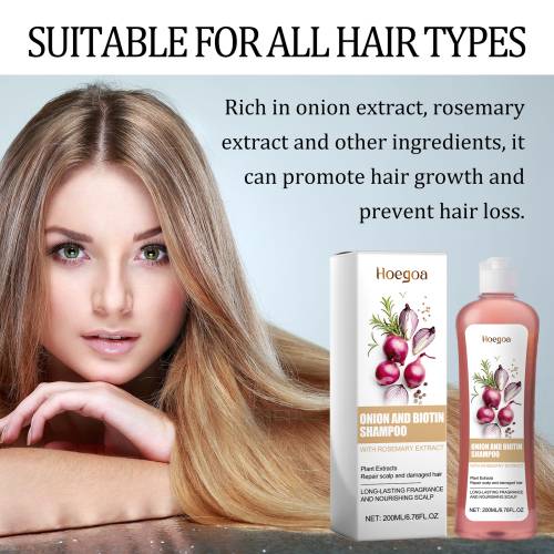 Løg og biotin hovedbundsshampoo uden silikone