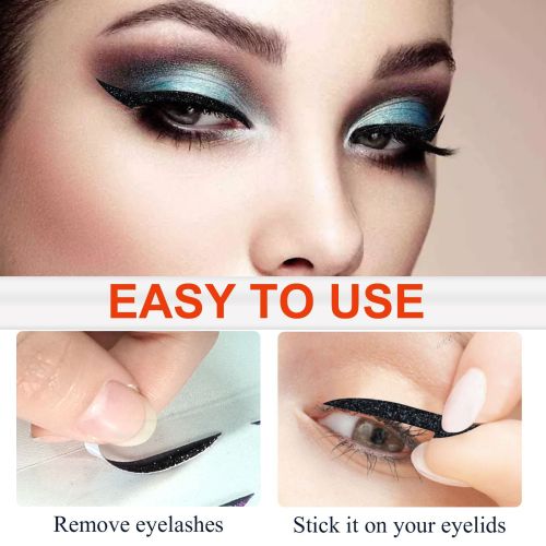 Genanvendelige eyeliner-stickers, 6 par