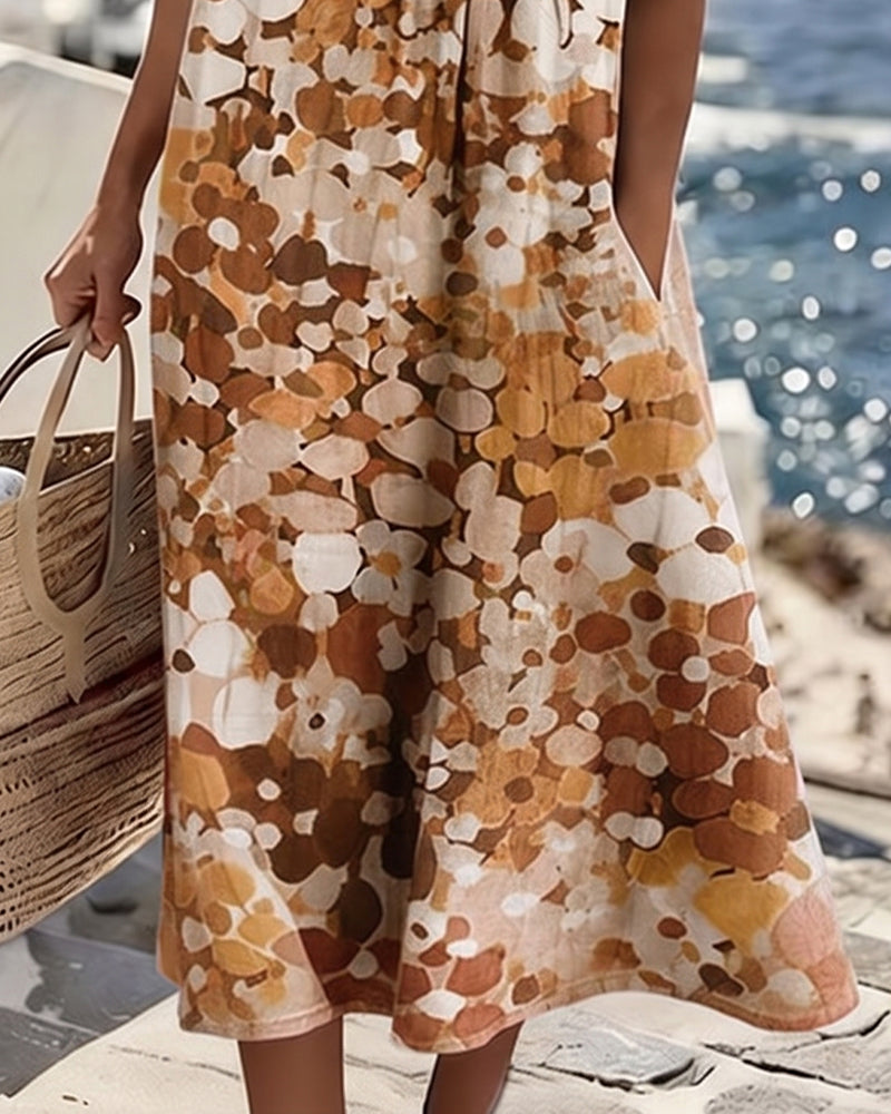 Icone™ PocketDress: Afslappet, Flagrende, Løs Kjole Med Print Og Lommer