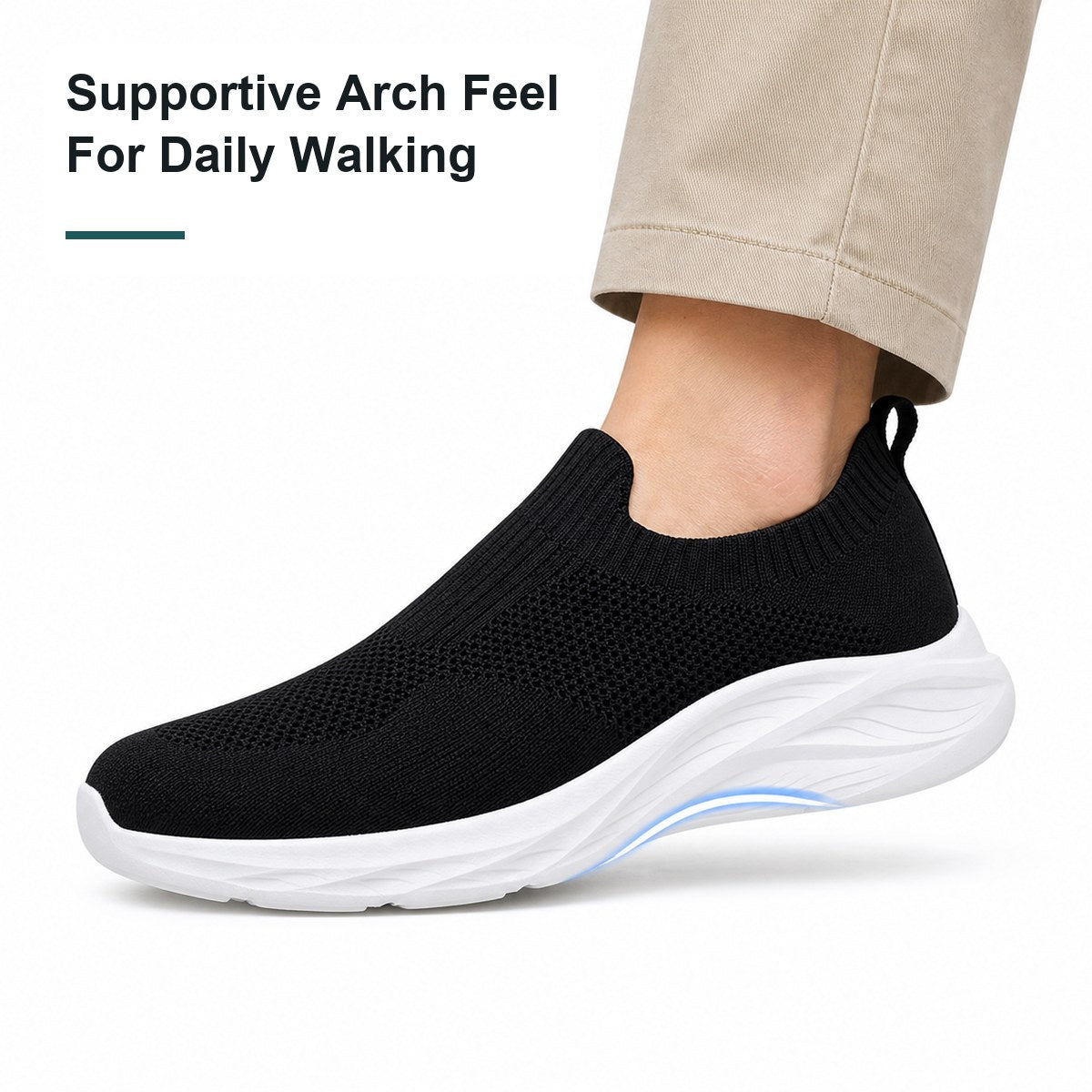Ortopædiske slip-on gåsko til herrer med bred pasform – uden snørebånd