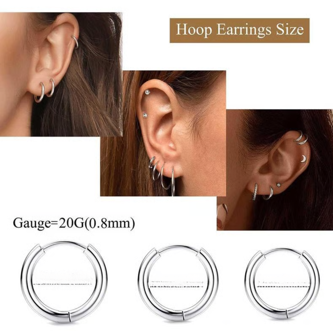 Jewelance™ StudEarrings: Minimalistisk Brusk Piercing Stud Øreringe Sæt