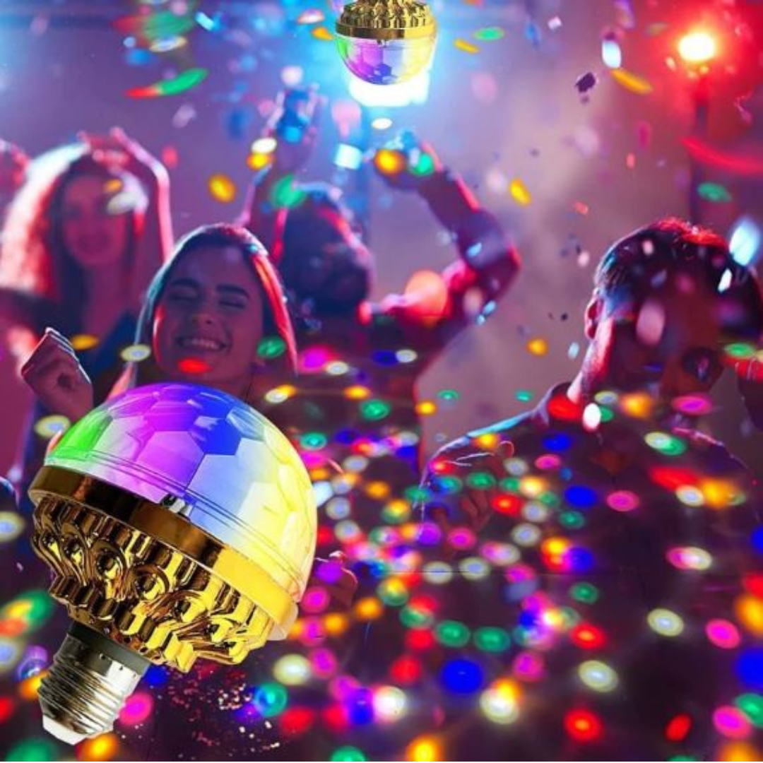 Ledsen™ DiscoBall 1+1 GRATIS: Farverig Roterende LED-Lyskugle til Disco