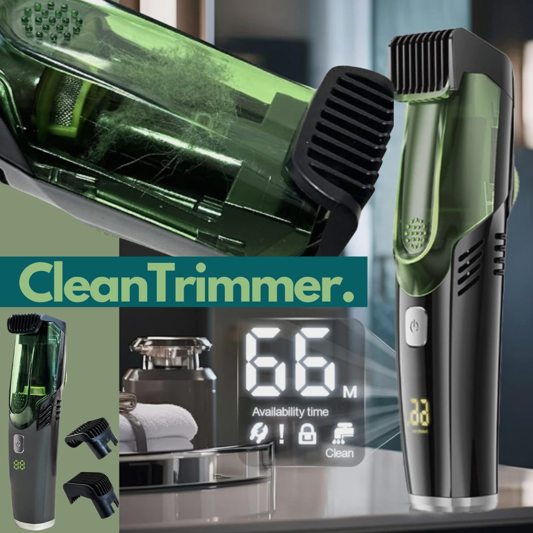 BeardTrimmer: Genopladelig Vakuum Skægtrimmer Med Ren Barbering
