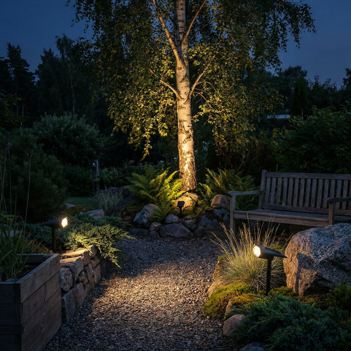 Ledsen™ OutdoorLight: Solcelledrevet Have Spotlight