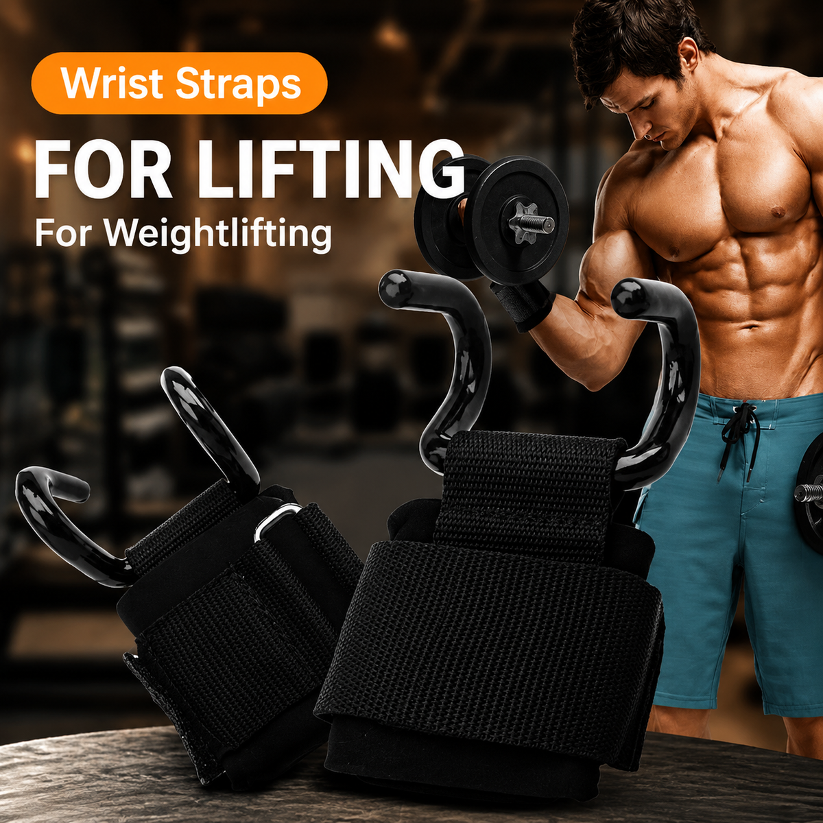 HookStraps - Fitness Og Vægtløftning Hook Trænings Gym Håndledsremme