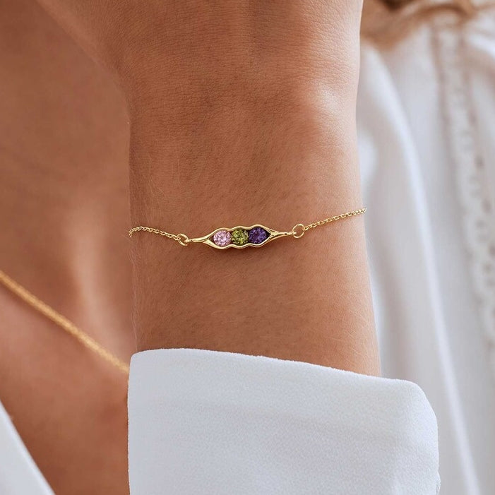Jewelance™ PodBracelet - 3 Fødselssten Ært Pod Modearmbånd