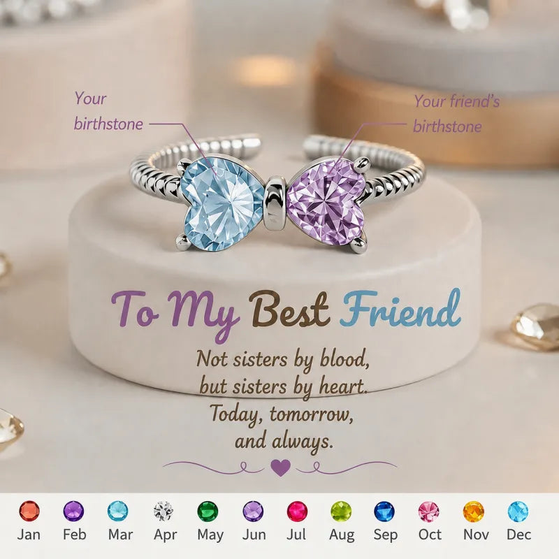 Jewelance™ BowRing - Tilpasset Dobbelte Fødselssten Bue Ring