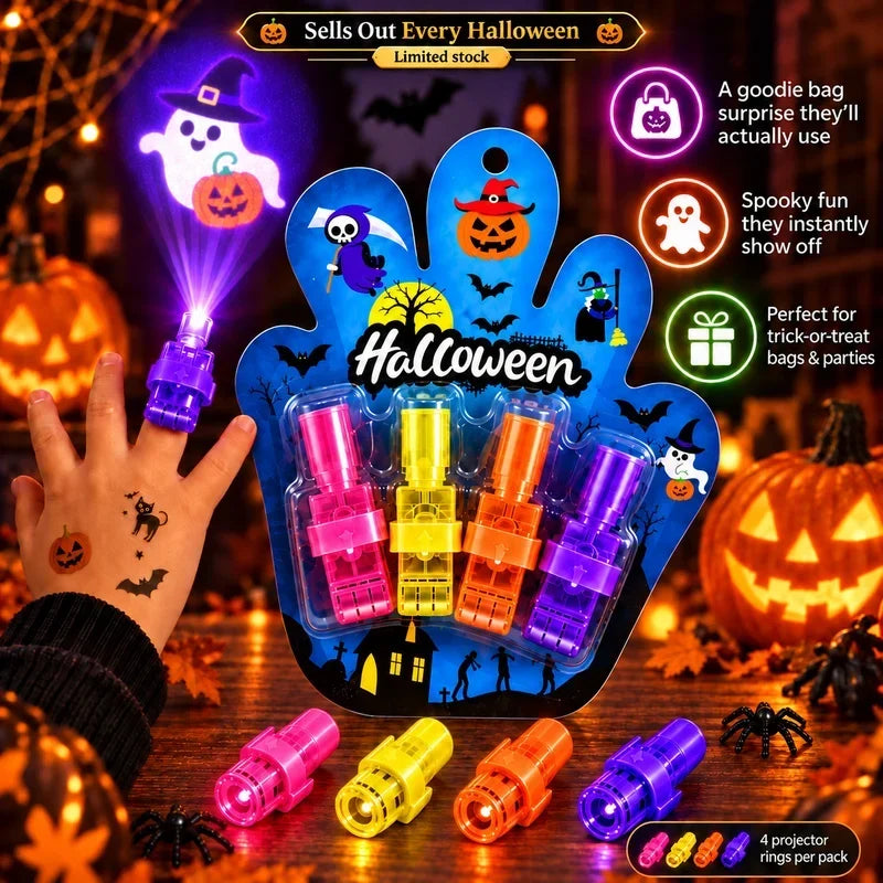 Kletshuts™ FingerLights - Sjove Ferietemaer Fingerprojektor Lys