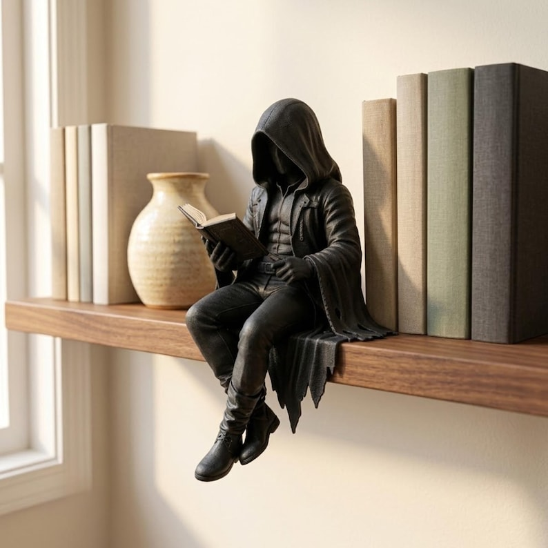 GothicDecor - Mørk Fantasi Bogreol Gothic Figurine Dekor