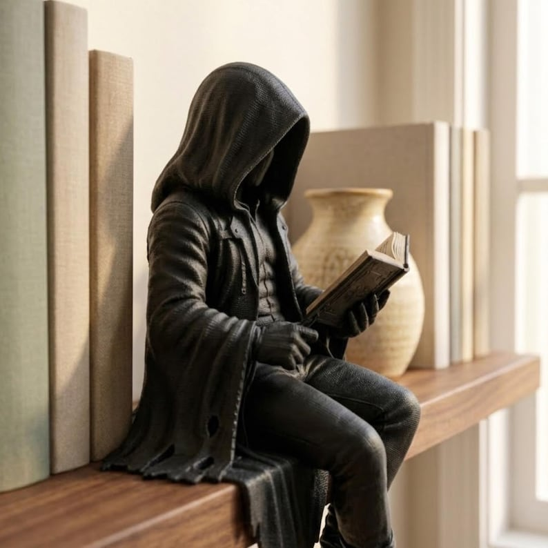 GothicDecor - Mørk Fantasi Bogreol Gothic Figurine Dekor