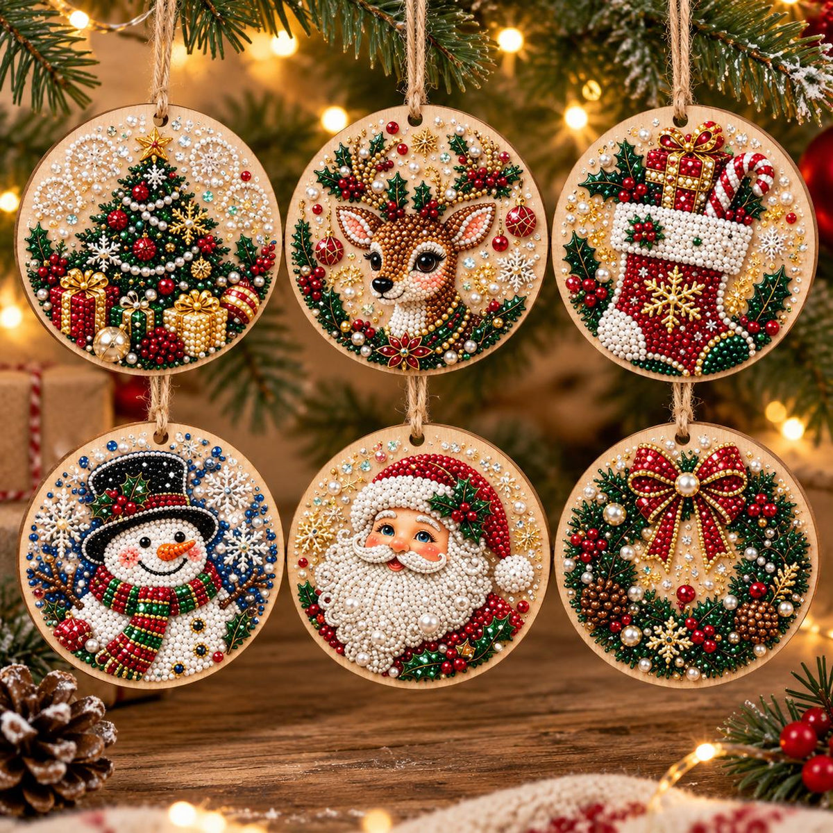 DIYOrnaments 1+1 GRATIS - Juleferie DIY Diamant Maleri Ornamenter