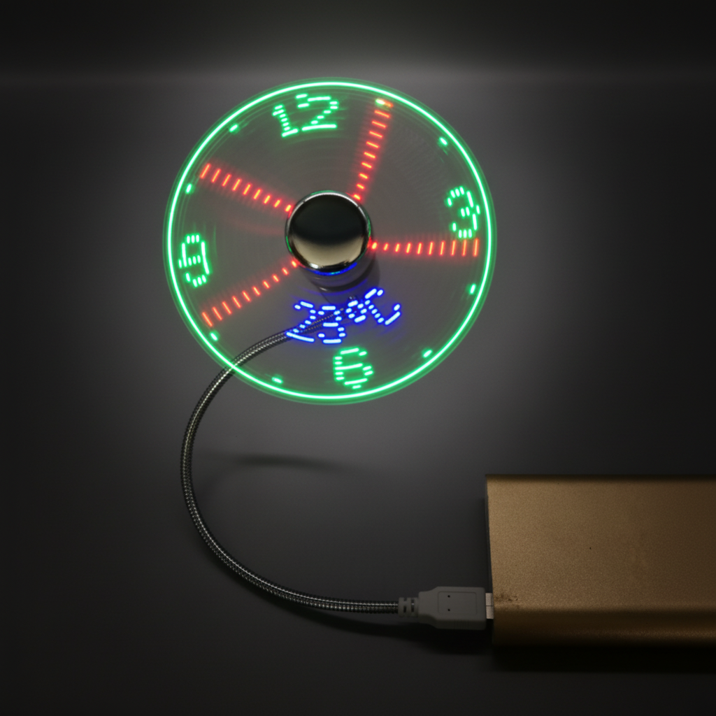 Ledsen™ USBFan - 2-I-1 USB Blæser Med LED Ur Belysning