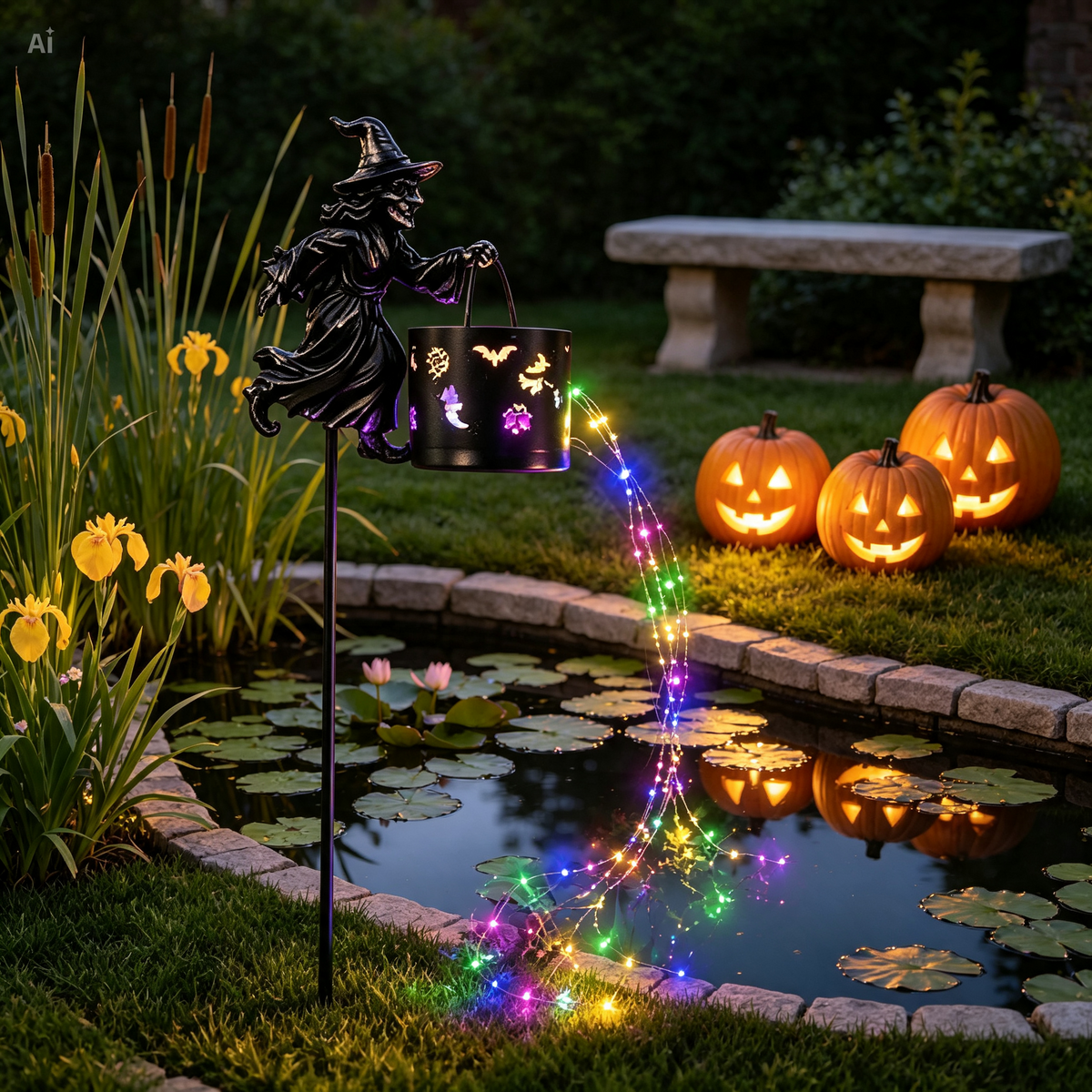 Ledsen™ HalloweenWitch - Halloween Heks Kedel Have Dekoration