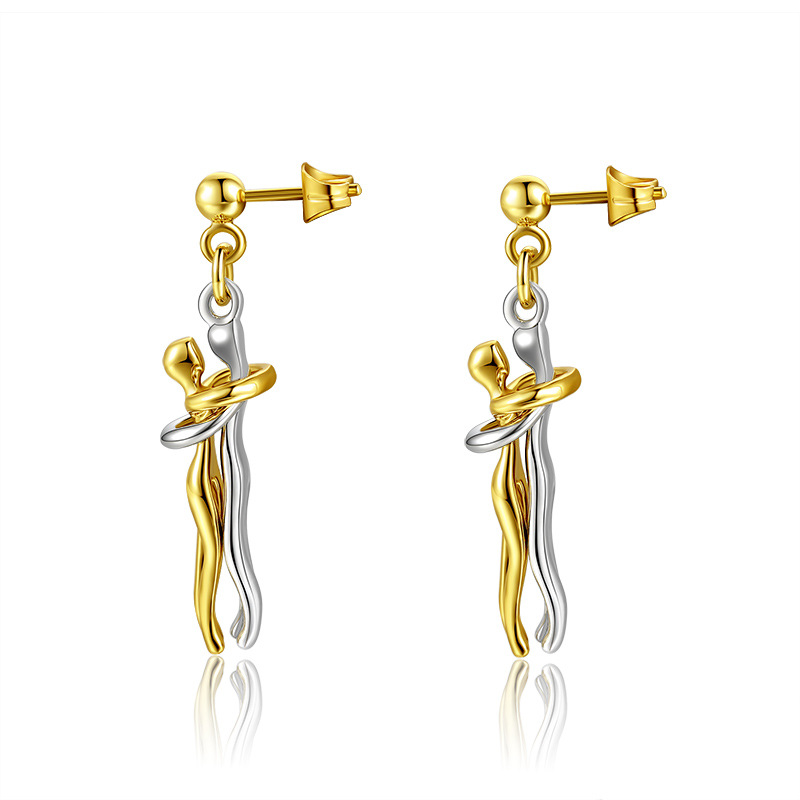 Jewelance™ LoversEarrings 1+1 GRATIS: Elegant Kærestes Omfavnelse Design Mode Øreringe