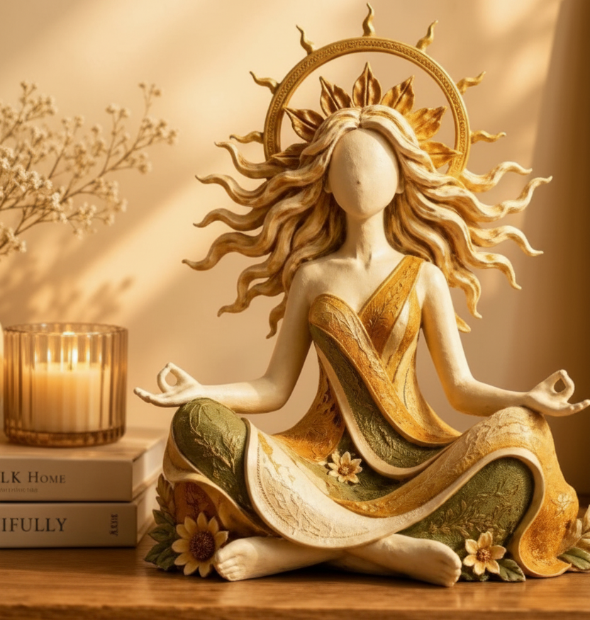 MeditationFigurine: Rolig Ånd Meditation Figurine Hjem Deko