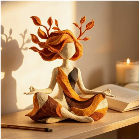 MeditationFigurine: Rolig Ånd Meditation Figurine Hjem Deko