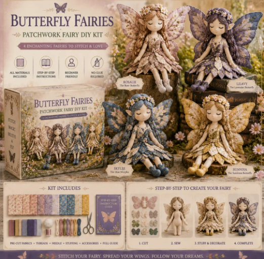 Kletshuts™ PatchworkFairy: Unik Charmerende DIY Magisk Patchwork Fe