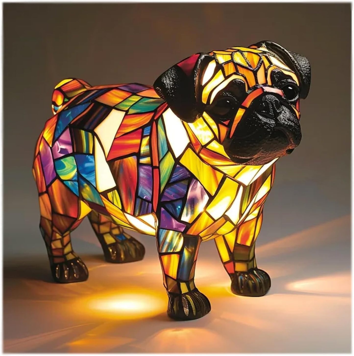 Ledsen DogLamp: Moderne Kunstnerisk Plettet Ambient Hund Lampe
