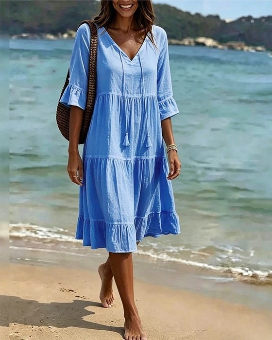 Icone™ FashionDress: Sommer Casual Løs Fit Modekjole til Kvinder